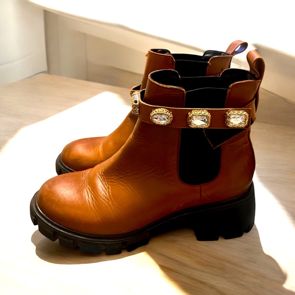 Steve Madden Brown, leather ankle boots 8